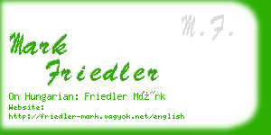 mark friedler business card